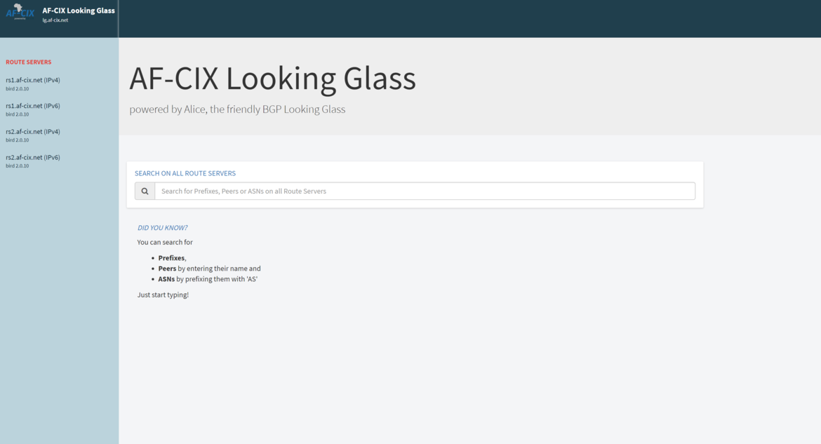 UAE-IX Looking Glass AF-CIX Looking Glass